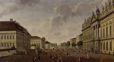 Vista de la armería y la calle Unter den Linden, 1786 de Carl Traugott Fechhelm